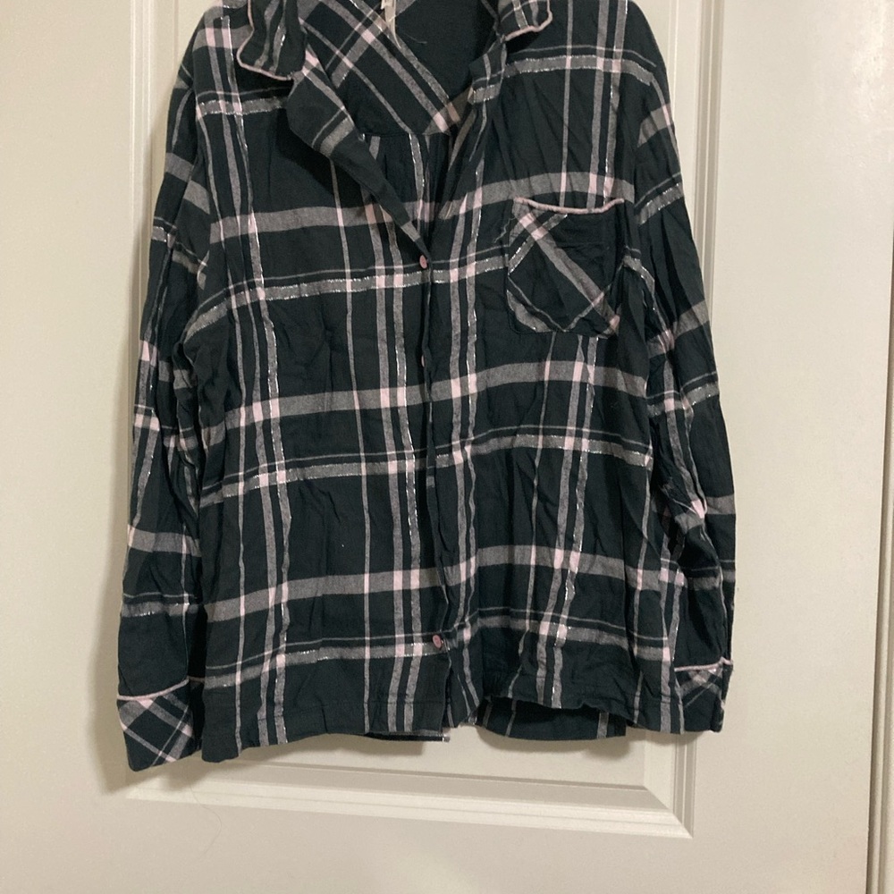 Soma Green and Pink Plaid Shirt
